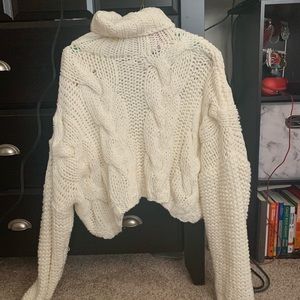 White Cable Knit Sweater